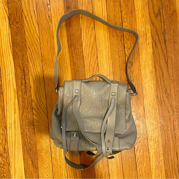 All Saints Vincent Blue/Gray Leather Backpack - Picture 6 of 16